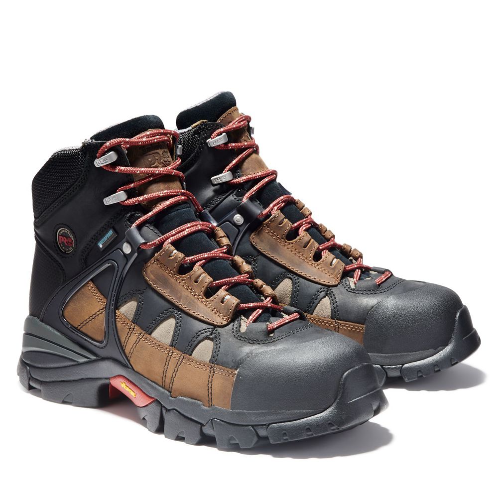 Botas de Trabajo Timberland Hombre Pro® Hyperion 6\" Alloy Toe Negras/Marrones - Chile TRS-124089